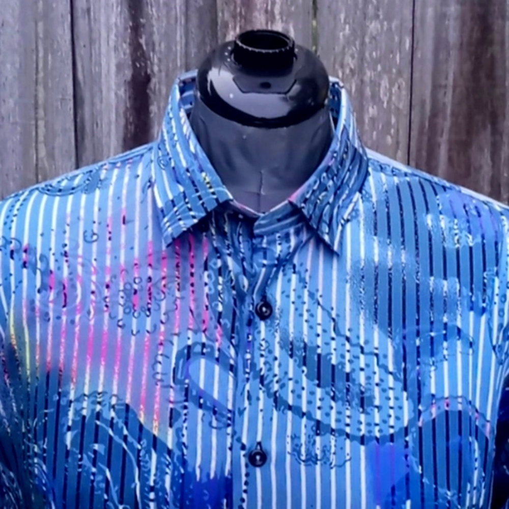 Visconti Uomo Men’s Abstract PAISLEY Print Shirt